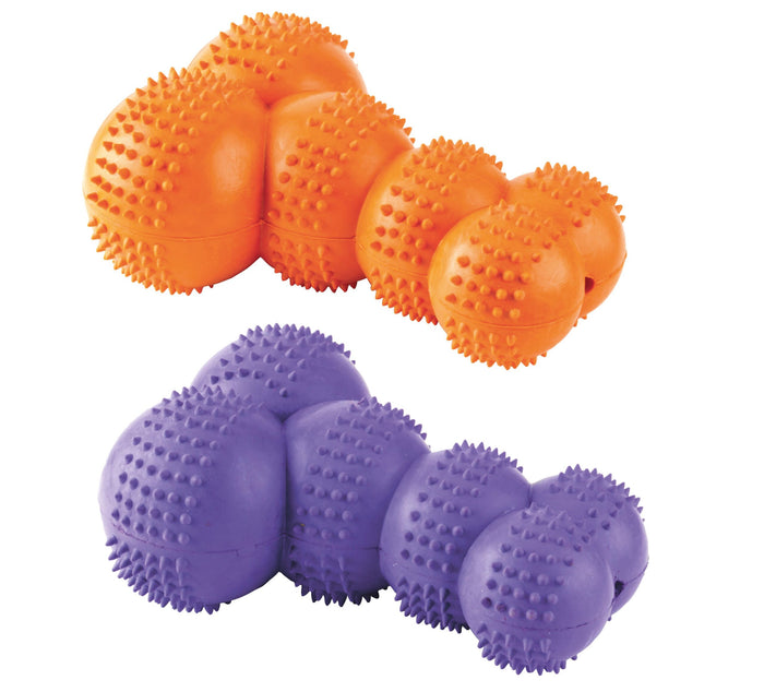 Pawpurr Rubber Super Giggle Bone (22cm) Orange/Purpl