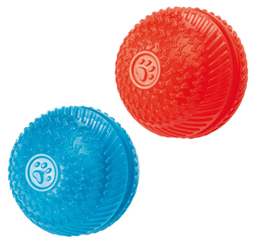 Pawpurr Flex Squeak &Treat Ball Blue/Red