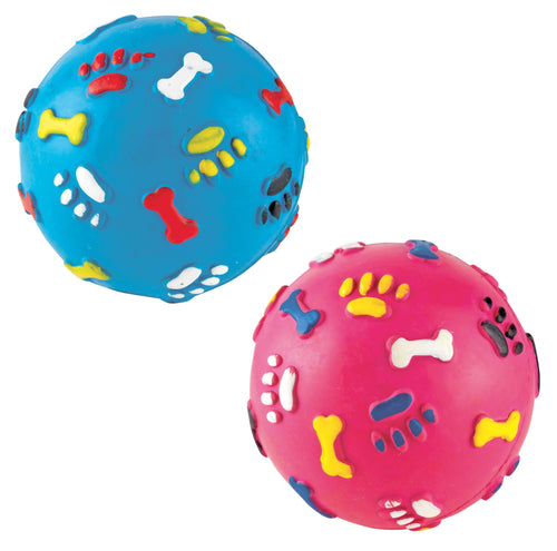 Pawpurr Rubber Giggle Ball Pink/Blue